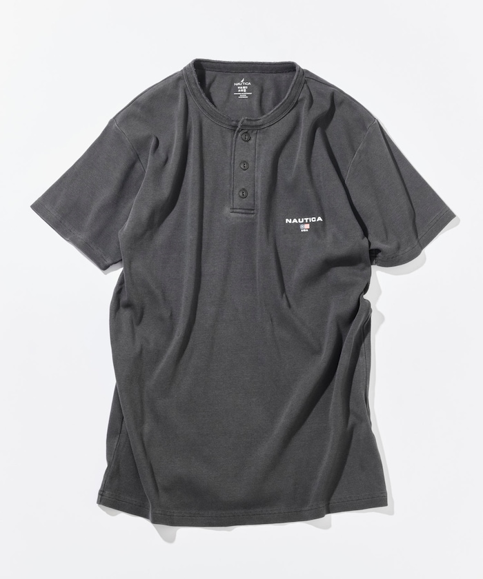 Essentials タイトフィット S/S ヘンリーネック ピグメントTシャツ