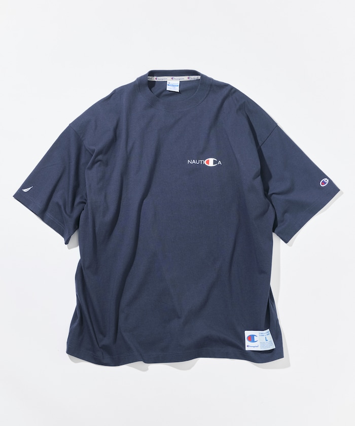 【8月21日 12:00販売開始】 Champion × NAUTICA embroidered heavyweight T-shirt