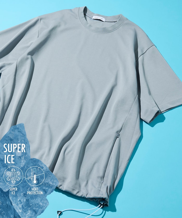 SUPER ICE / スーパーアイス クルーネック スピンドルTシャツ 接触冷感 / 吸水速乾 / UVカット