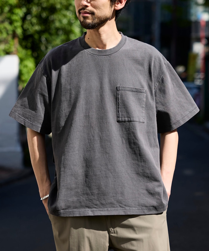 HEAVY WEIGHT/ヘビーウェイト ピグメント ショートスリーブ クルーネック ポケットTシャツ/10.5オンス