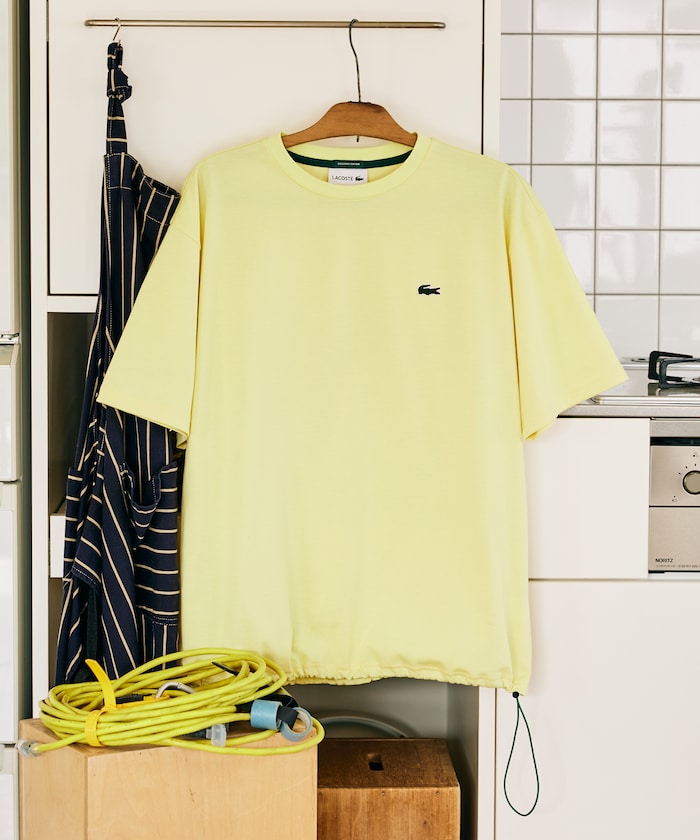 別注 ワンポイントロゴ スピンドル付き クルーネック 半袖Tシャツ 吸水性 接触冷感 リラックスシルエット