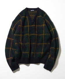 NAUTICA/モヘア混 迷彩ジャカード クルーネックニット プルオーバー 