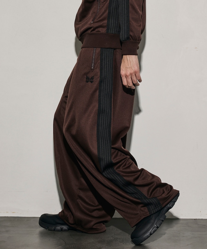 Needles/別注 H.D.TrackPant PolySmooth Brown×Charcoal｜Daytona Park