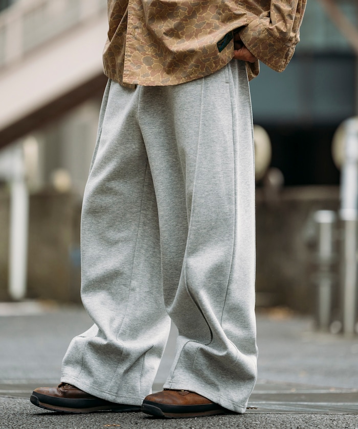 ボンディング カーブシルエット  ワイドスウェットパンツ