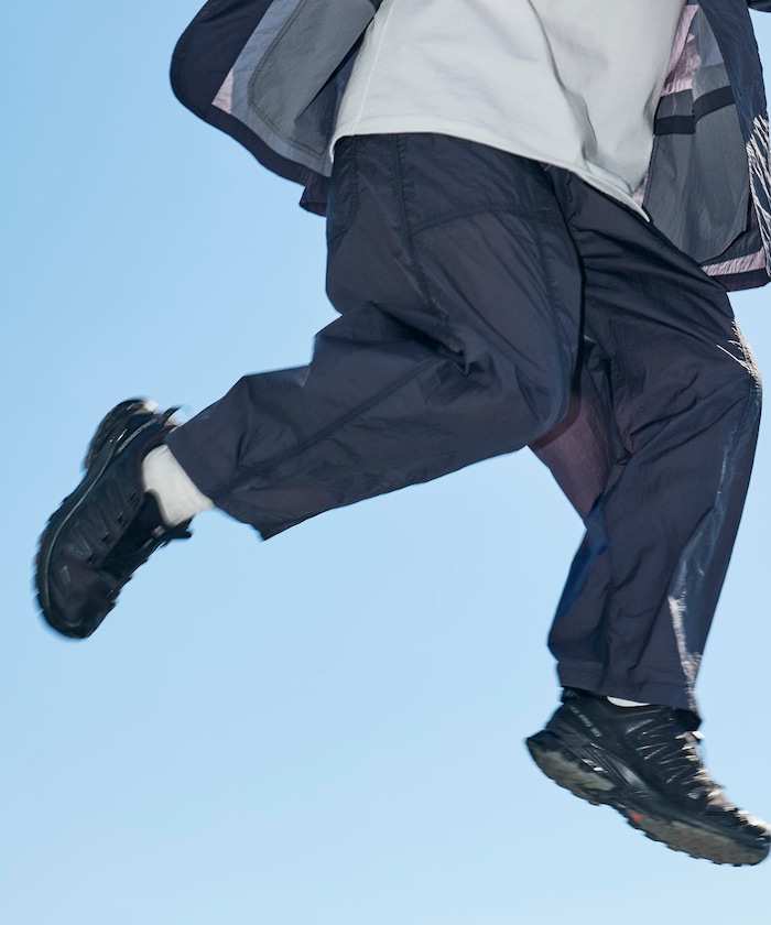 ウルトラライト ナイロン パッカブル ワイドテーパードパンツ