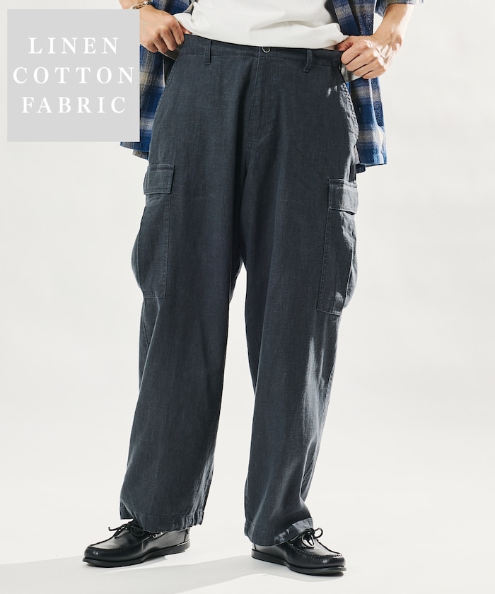 LINEN COTTON EASY CARGO PANTS 【セットアップ対応】
