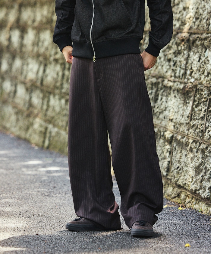 バレルレッグ ワイドスラックス