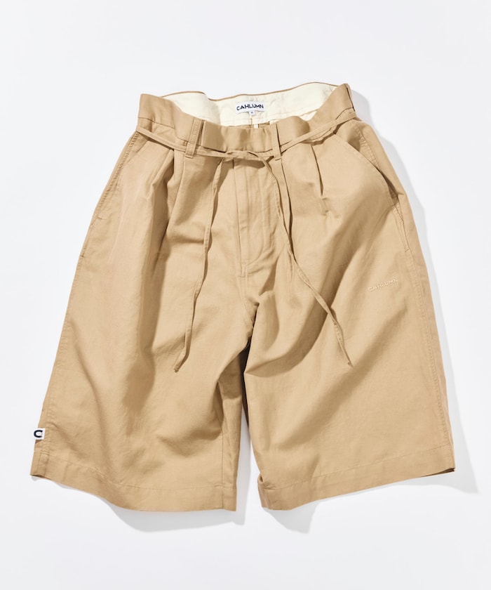Cotton Linen 2 Tuck Chino Shorts