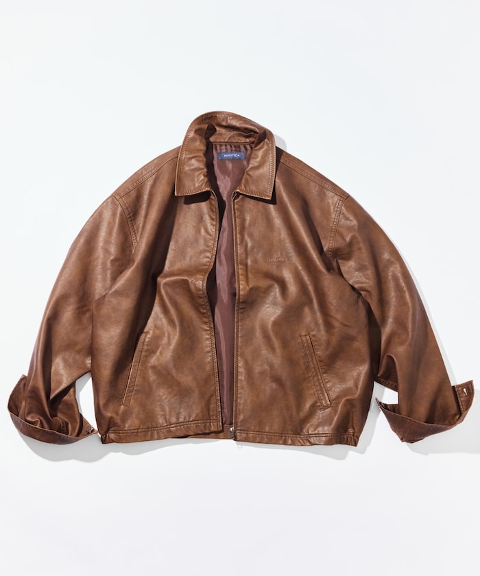 【新品】NAUTICA ノーティカ フェイデッド レザレッド ブルゾン Lサイズ 新品】NAUTICA ノーティカ フェイデッド レザレッド ブルゾン L