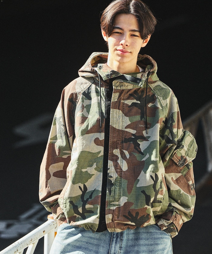 NAUTICA/ビッグシルエット リップストップ カモフラージュ柄