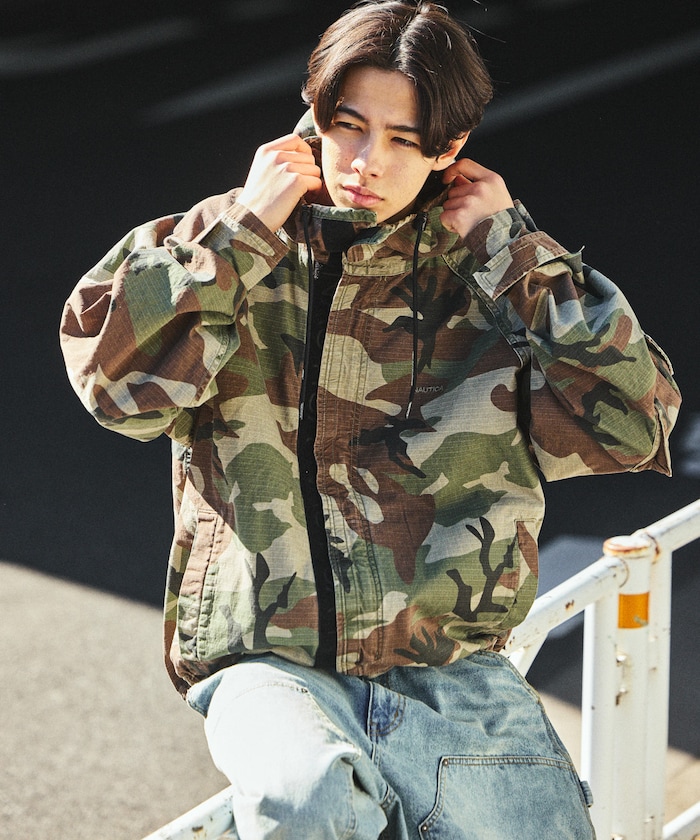 NAUTICA/ビッグシルエット リップストップ カモフラージュ柄