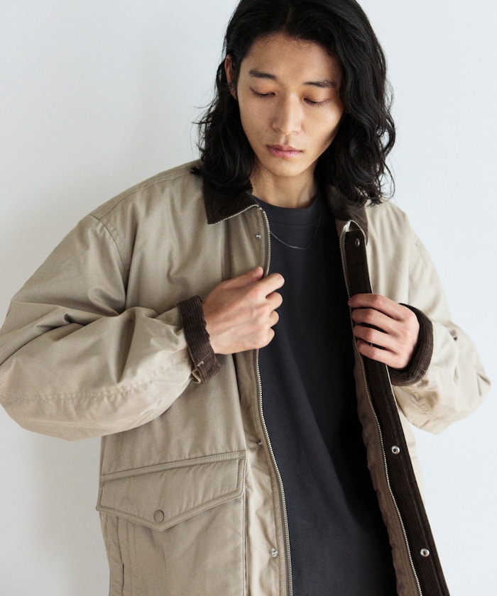 FREAK'S STORE/襟コーデュロイ切り替え コットンナイロン