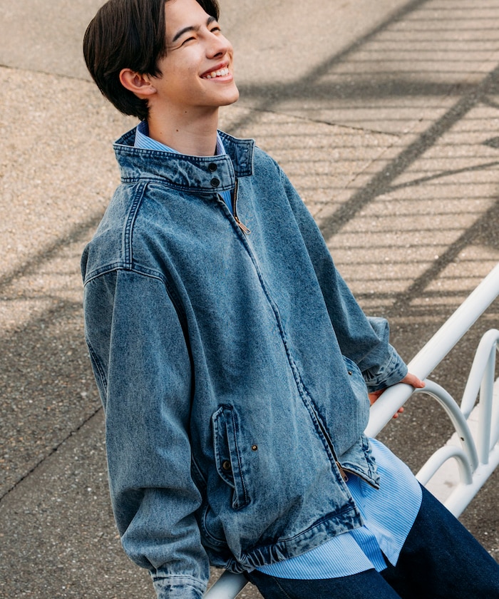 FREAK'S STOREのリラックスフィット ハリントン デニムジャケット