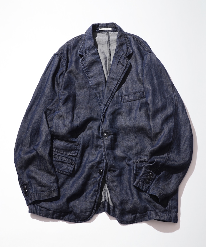 French Linen Denim Tailored Jacket