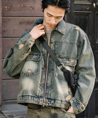 aldies×cyderhouse MA-1 パンクスタッズフードジャケット（ジャケット 