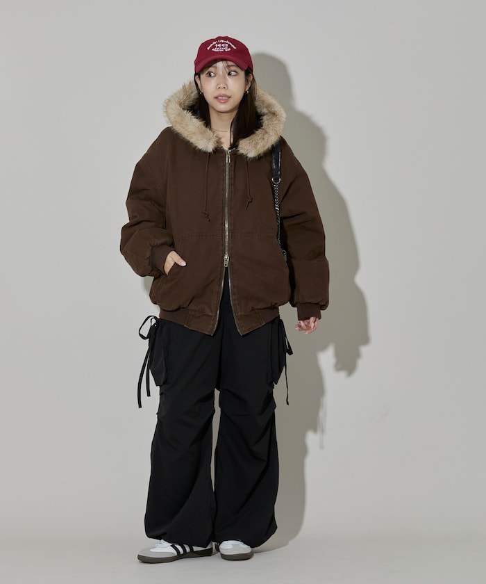 FREAK'S STORE/【ファー脱着可能】 2way フェイクファー ジップアップ