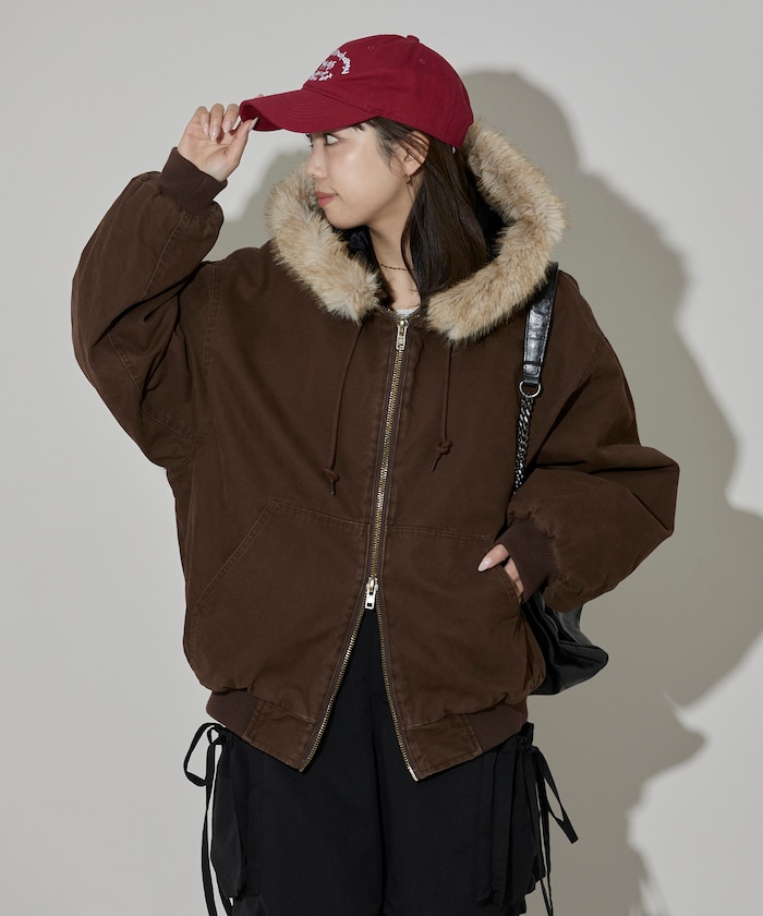 FREAK'S STORE/【ファー脱着可能】 2way フェイクファー ジップアップ