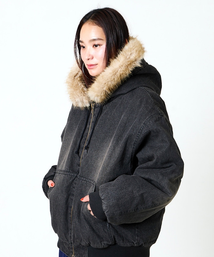 FREAK'S STORE/【ファー脱着可能】 2way フェイクファー ジップアップ