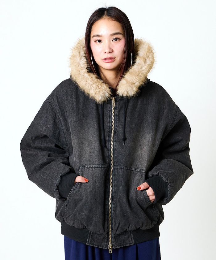 ファー付きジャンバー FREAK'S STORE/【ファー脱着可能】 2way フェイクファー ジップアップ