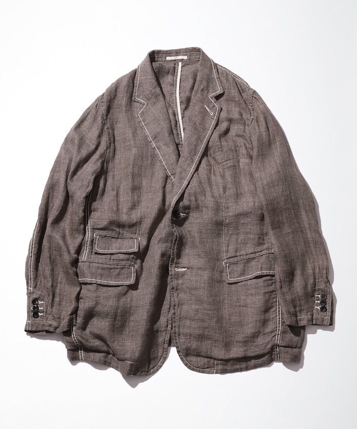 French Linen Tweed Tailored Jacket