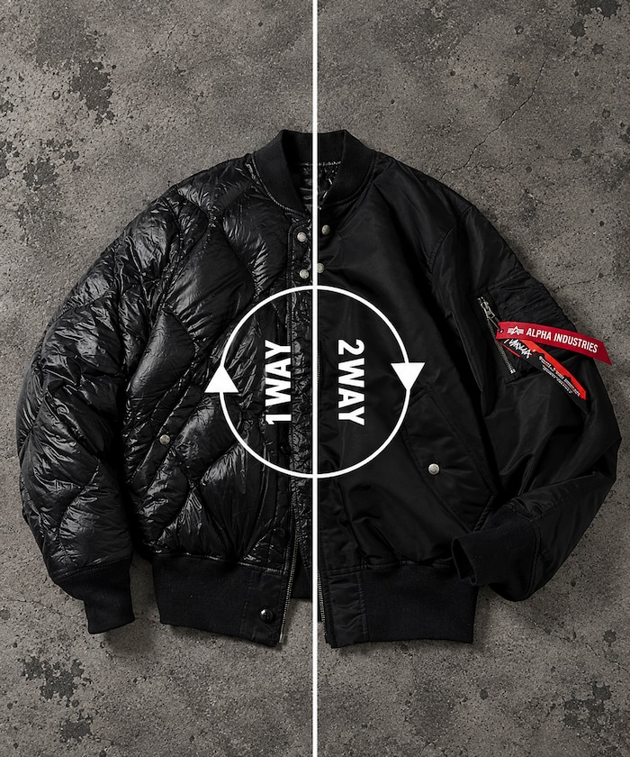 ALPHA INDUSTRIES × NANGA × FREAK'S STORE 別注 リバーシブル MA-1 ショートダウンジャケット