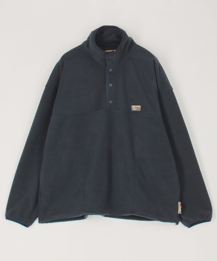 FREAK'S STORE/ビッグシルエット ワンポイントロゴ フリース スナップ