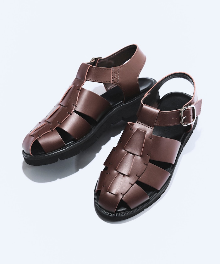 晴雨兼用 レザレット グルカサンダル