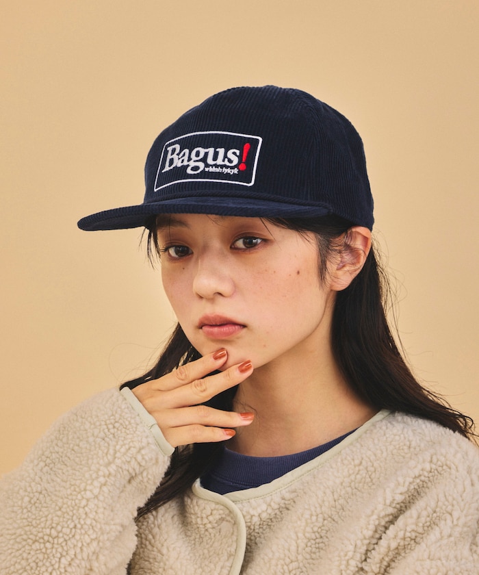 5パネル コーデュロイ BAGUS ロゴ トラッカーキャップ