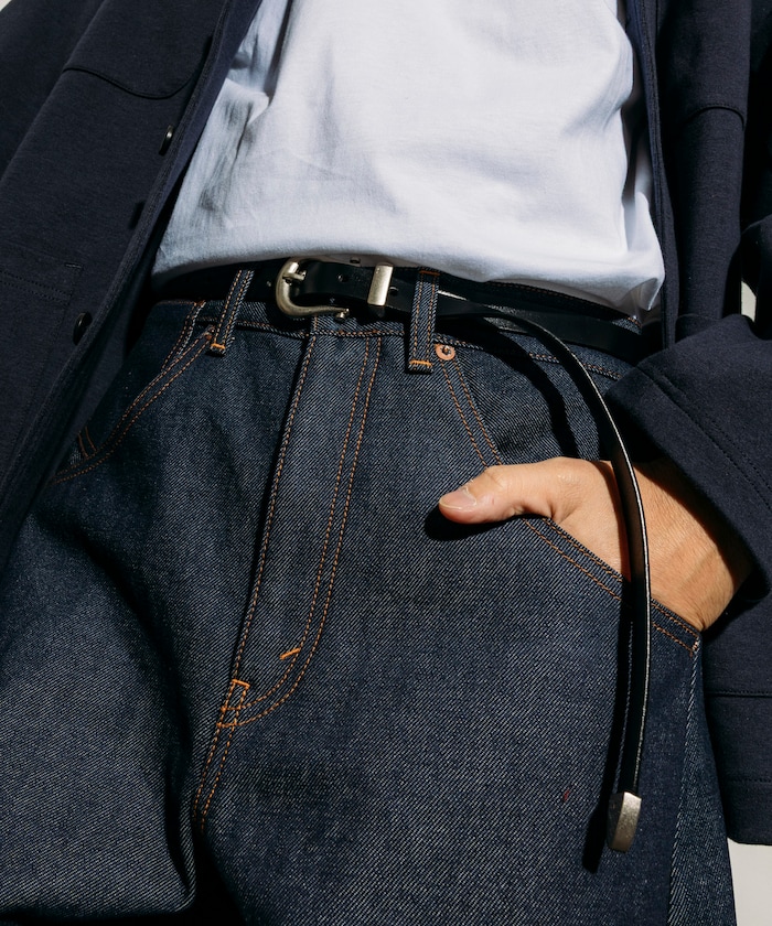 牛革 ウエスタン ナローベルト