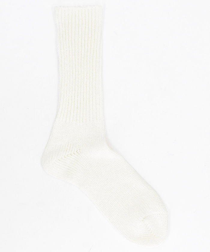 ローゲージリブ編 クルーソックス(25.0-27.0cm対応)