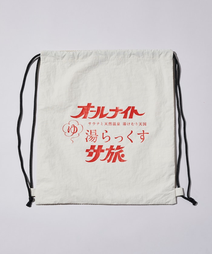 SAUVENIR×FREAK'S STORE 別注 全夜桑拿 「湯らっくす」 桑拿旅行標誌 毛巾＆束口袋後背包套組