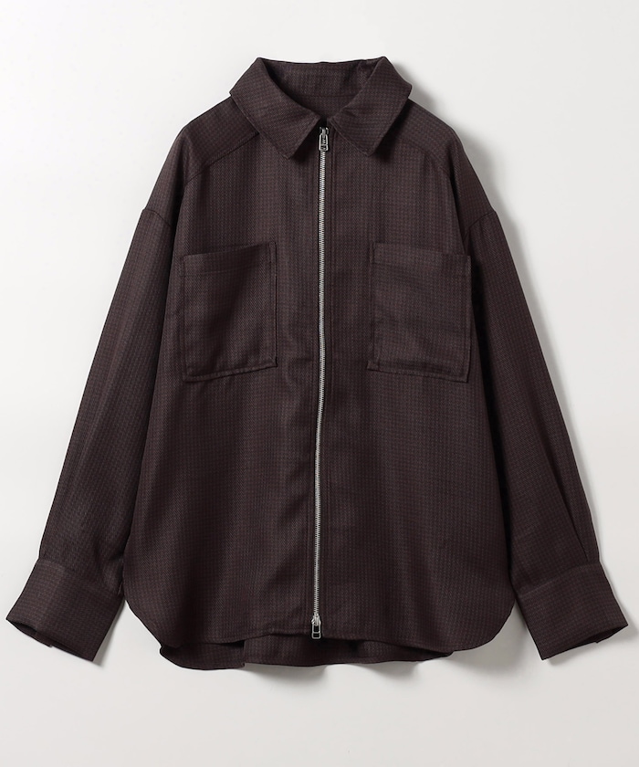 杢チェック ジップシャツ