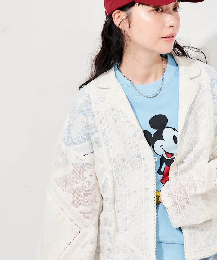 インド ヴィンテージ風 レースシャツ