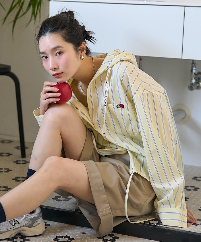 【1月30日12:00～販売開始】別注 マルチカラーフード付き ショートシャツ