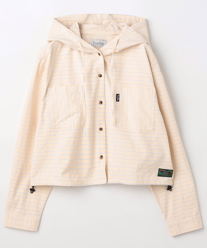 別注 ボーダーフード長袖シャツ