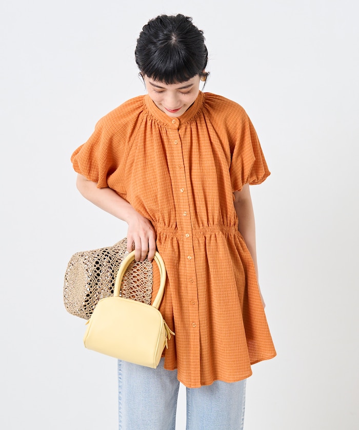 FREAK'S STOREのシアーチェックチュニックブラウス