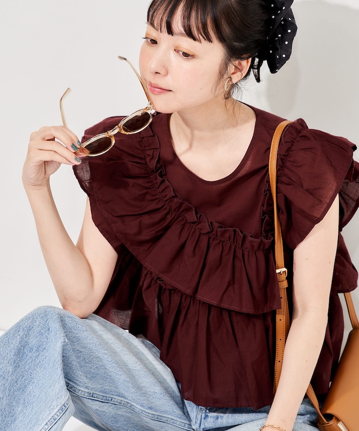 インド フリルブラウス