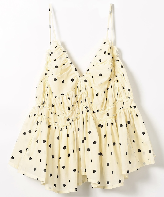 frill gather volume camisole