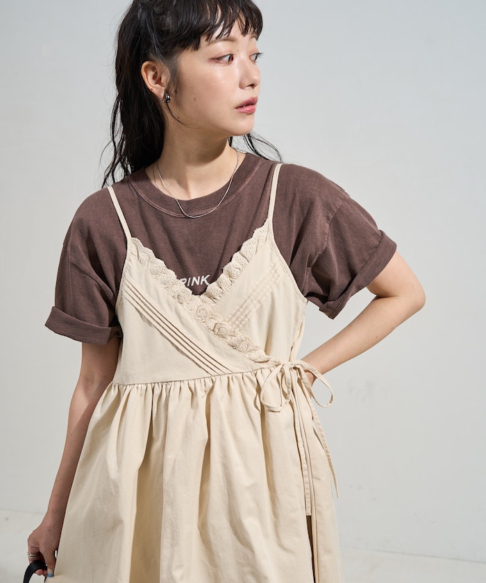 レースギャザーカシュクールチュニック＜セットアップ対応＞