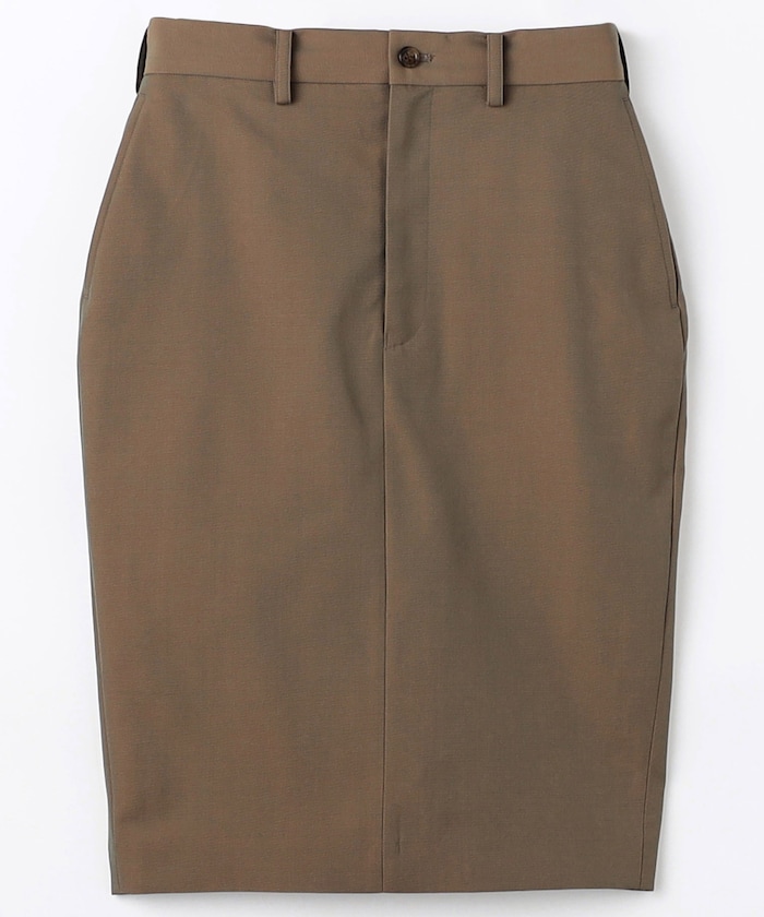 WOOL TWILL MIDI SKIRT