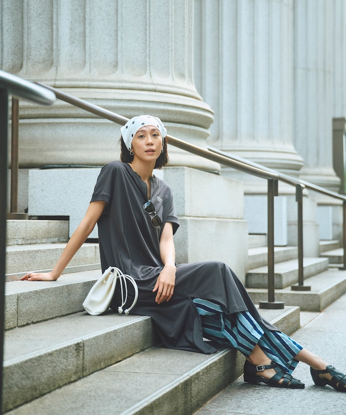 別注 スキッパーネック Tシャツワンピース/吸汗 速乾 抗菌防臭効果あり