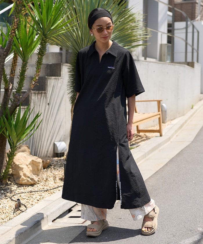 THOUSAND MILE/SHORT SLEEVE SKIPPER ONE PIECE SEERSUCKER｜Daytona