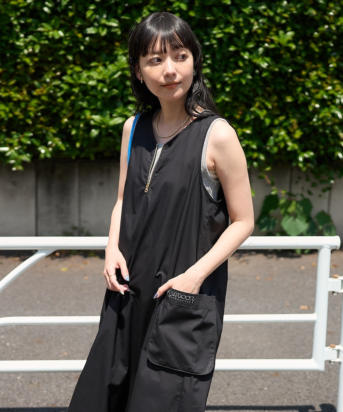 エフデ ノースリーブワンピース Vネック フレア ミモレ