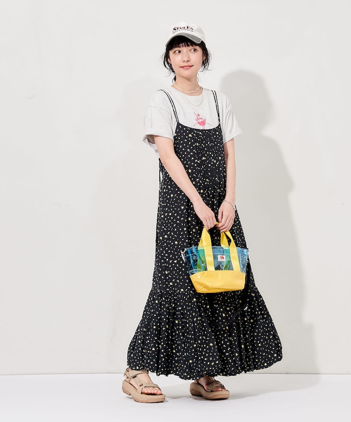 インド バックオープン バルーンキャミワンピース