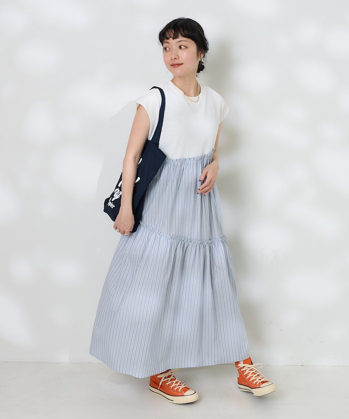 【FREAK'S STORE】 裾ストライプ フリルワンピース female