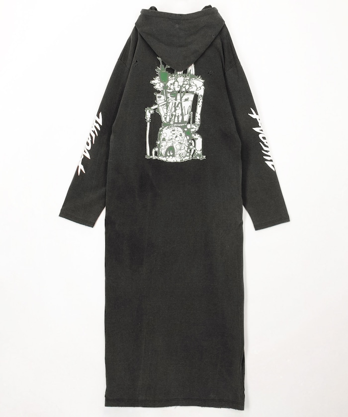 SUPER FINE DRY DAMAGE L/S HOODED DRESS（CIRCULATION）