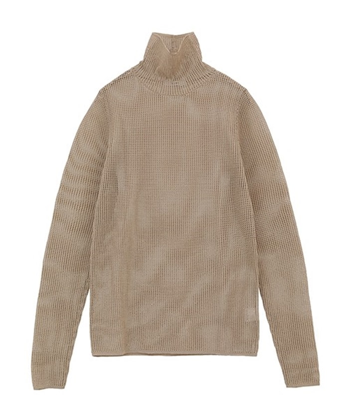 HIGH NECK MESH KNIT TOPS