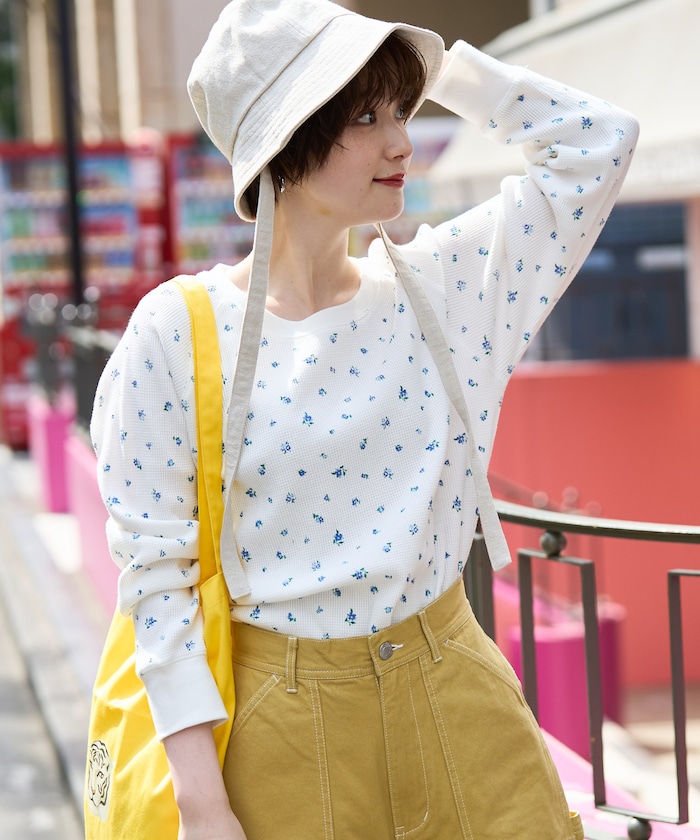 FREAK'S STOREの花柄ワッフルプルオーバー