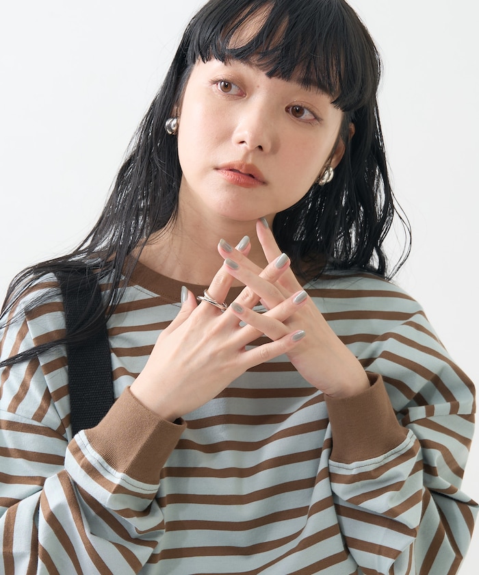 FREAK'S STOREのボーダー ビッグロンT