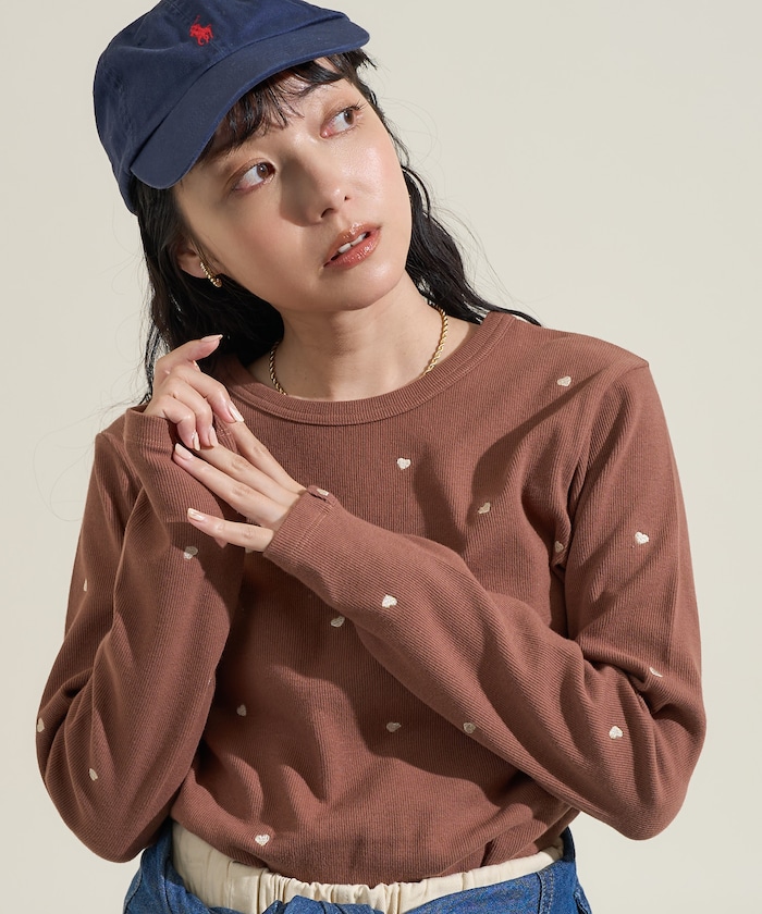 ミニハート刺繍 ロンT